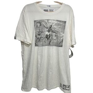 Roots of Fight Pele Brasil 10‎ Soccer Graphic T-Shirt Cream XXL 1958 World Cup
